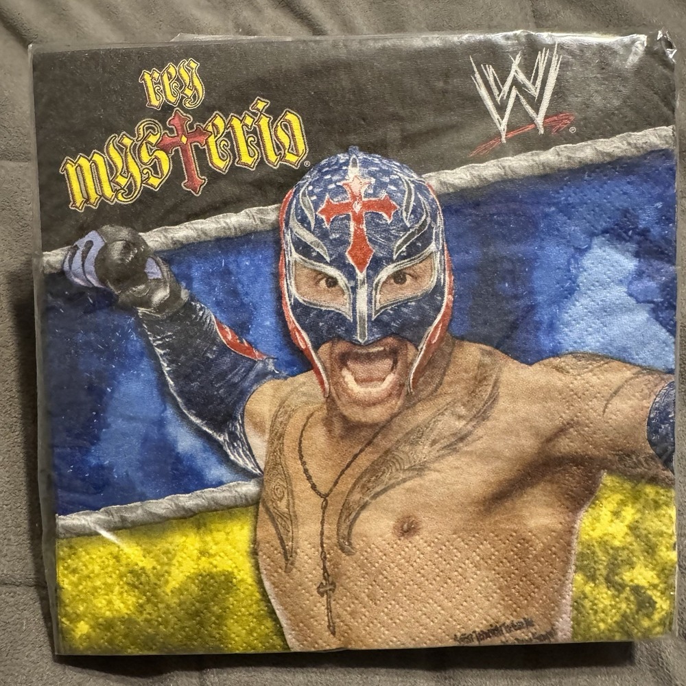 WWE Wrestling Birthday Party Supplies 16 Paper Luncheon‎ Napkins Rey Mysterio
